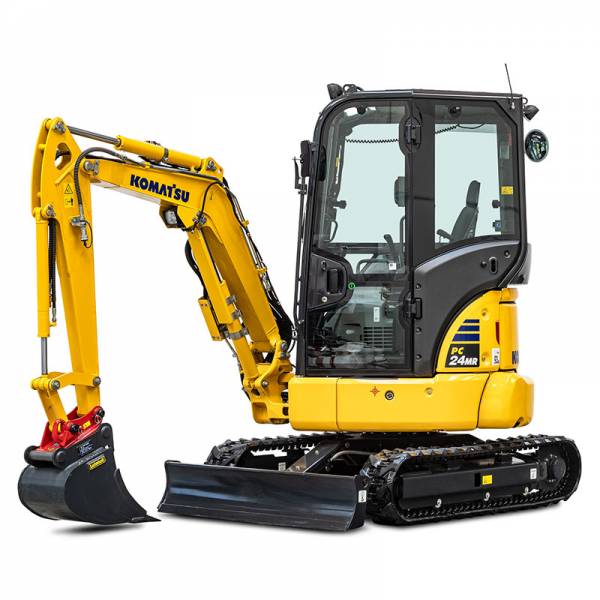 Verhuur minigraafmachine van Komatsu PC24MR-5 voordelig bij Vrijdag Trading